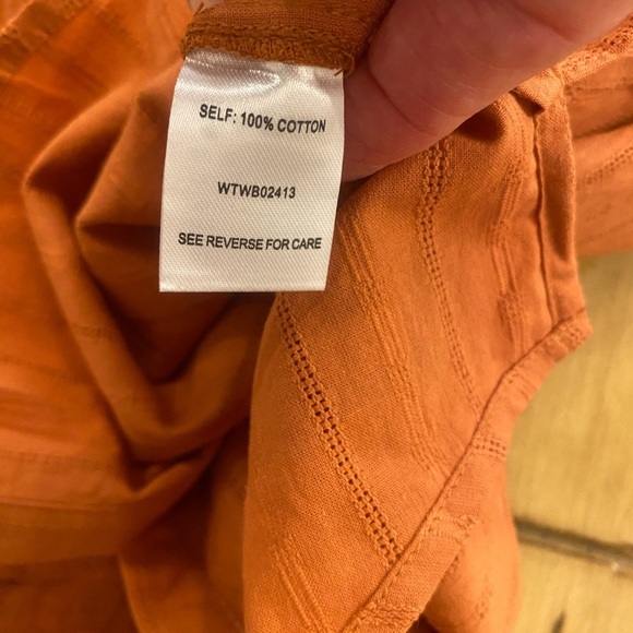 Lost + Wander Women’s Burnt Orange Button-Up Feminine Cotton Blouse New size M - Picture 6 of 11